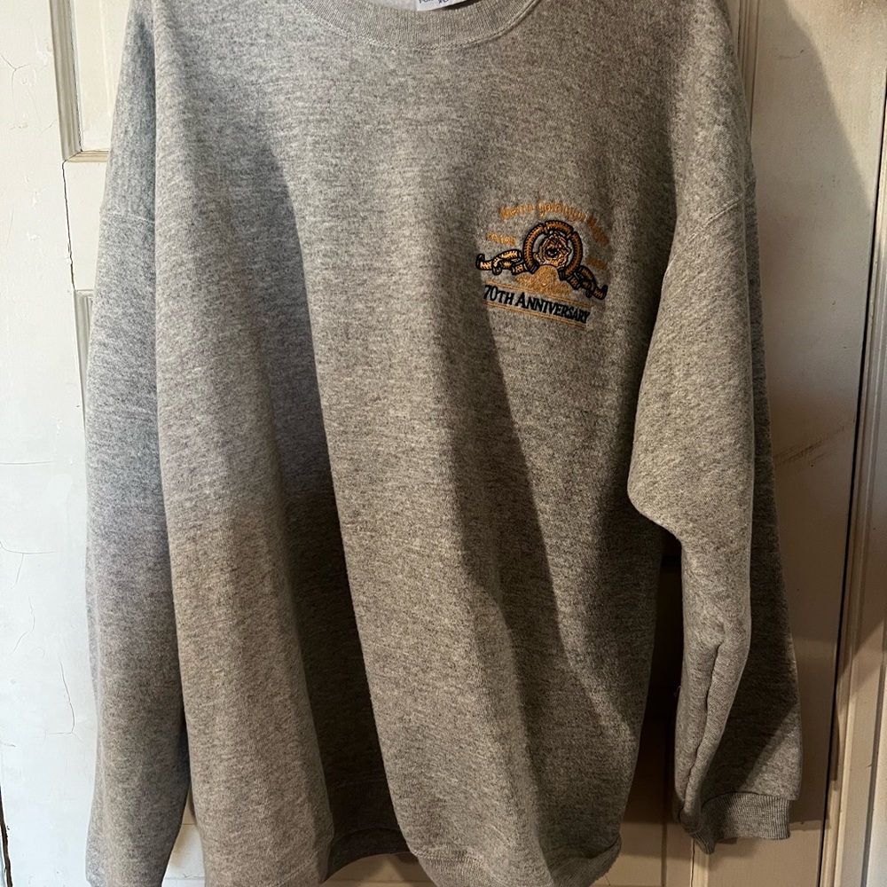 Vintage MGM 70th anniversary heavyweight gray crew neck sweater